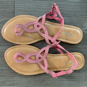 Pink Sandal Bling Gladiator Diamond Slipper Buckle Slides